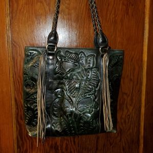 Patricia Nash tooled back and emerald green tote!